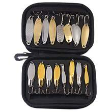 HENGJIA Conjunto de 16 Peças de Iscas de Colher de Pesca com Caixa de Armazenamento, Iscas Rotativas de Metal 10g-16,6g, Iscas Artificiais Duras para Água Doce e Salgada - Multicolorido - Visão 7
