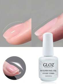 GLOZ 15ML Clear Builder Gel Nail Polish, Strengthening Gel, Extension Gel, Base Gel, 1 Bottle, No Soak-Off, UV LED Extension Nail Gel - Clear - View 9