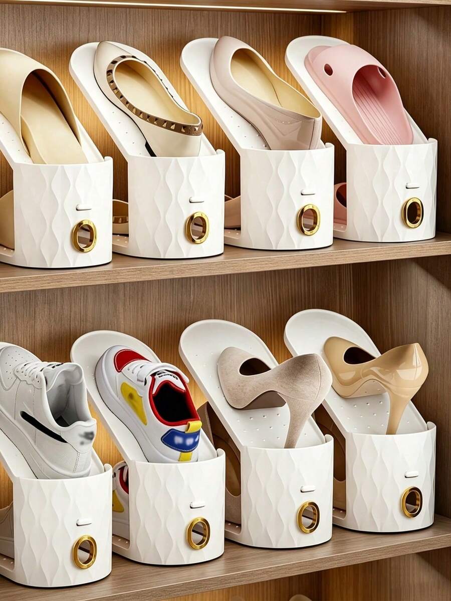 20pcs Adjustable Shoe Rack, Space-Saving Shoe Stacking Rack, Suitable For Closet And Shoe Cabinet, Double-Layer Shoe Storage Rack, Suitable For Sneakers, Flats And High Heels