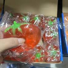 1個可愛仿真水果紓壓玩具，黏性柔軟水性凝膠捏捏玩具，回彈良好，適合釋壓發洩 - 彩色 - 查看 1