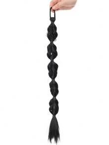 2 piezas Extensiones de cabello de cola de caballo trenzada larga sintética de 20 pulgadas en negro/marrón/dorado con banda elástica para uso diario de mujeres - Multicolor - Ver 16