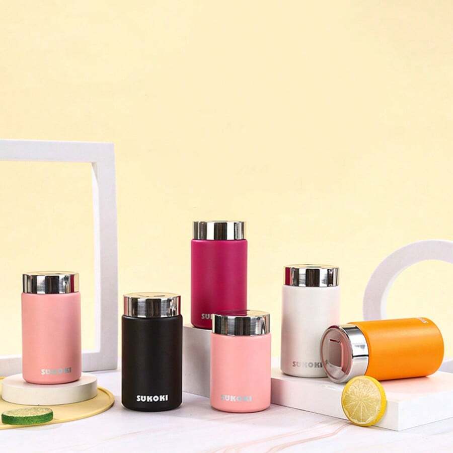 1pc 220ml/260ml Stainless Steel Pocket Cup, Minimalist Compact Insulated Cup, Cute Suitable For Boys And Girls, Portable Gift Cup - Multicolor - View 1