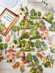 1 Pack 30pcs Vintage Autumn Farm Stickers For Planner DIY Collage Decoration Photo Album Scrapbook Journal - Autumn Harvest Handmade - View 7