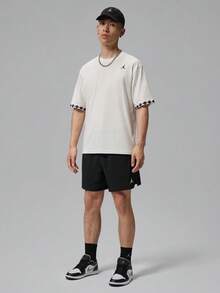 Jordan Men's AS FIRST CLSS 85 SS Crew Neck Short Sleeve Knit Collarless T-Shirt TIW1598-133 - White - View 6