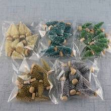10pcs Mini Christmas Tree Decor, Small Cedar Wood, Artificial Desktop Decoration, New Year Decoration Accessories, Artificial Snow Scene Mini Pine Tree DIY Crafts Dollhouse Decor, Realistic Touch Arrangement - Multicolor - View 3