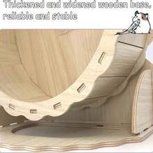 Natural Wood Silent Rotating Exercise Wheel, Suitable For Hamsters, Gerbils, Mice, Guinea Pigs And Small Hamsters, With Soft Landing Surface, Rounded Edges And Sturdy Base, Ideal For Small Pets - Multicolor - View 6