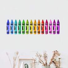1set Colorful Crayon Wall Stickers, Self-Adhesive Paper, Suitable For Home Decoration, Room Decoration, Wall Decoration, PVC Waterproof Material, Removable - Self-adhesive - View 1