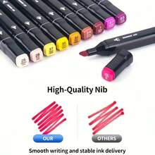 Personalized 48/24 Color Dual-Tip Marker Pen Watercolor Pen Set Professional Anime Painting Design Art Supplies - Sets - View 5