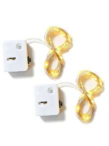 Warm White Battery-Powered Led Fairy String Lights, Copper Wire Firefly Starry Lights, Ideal For Jar Wedding Party Christmas Table Decoration (Available In 2pcs, 5pcs, And 10pcs Sets),Christmas - Apricot - View 13