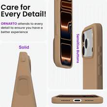 液態矽膠 3 層全包覆軟膠手機殼，適用於 iPhone 17 Pro 17 Pro Max 17，清新夏季配色，防震保護殼附防刮微纖維內襯，相容 iPhone 13 11 16 Pro Max 15 14 Plus 12 Mini XS Max 7 8 Plus - 卡其色 - 查看 4