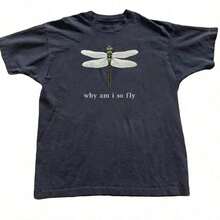 100% Cotton Geographic Inspired Dragonfly Graphic T Shirt For Men And Women |  Exquisite Design |  Loose And Comfortable | Shirts Y2k - 黑色 - 查看 14