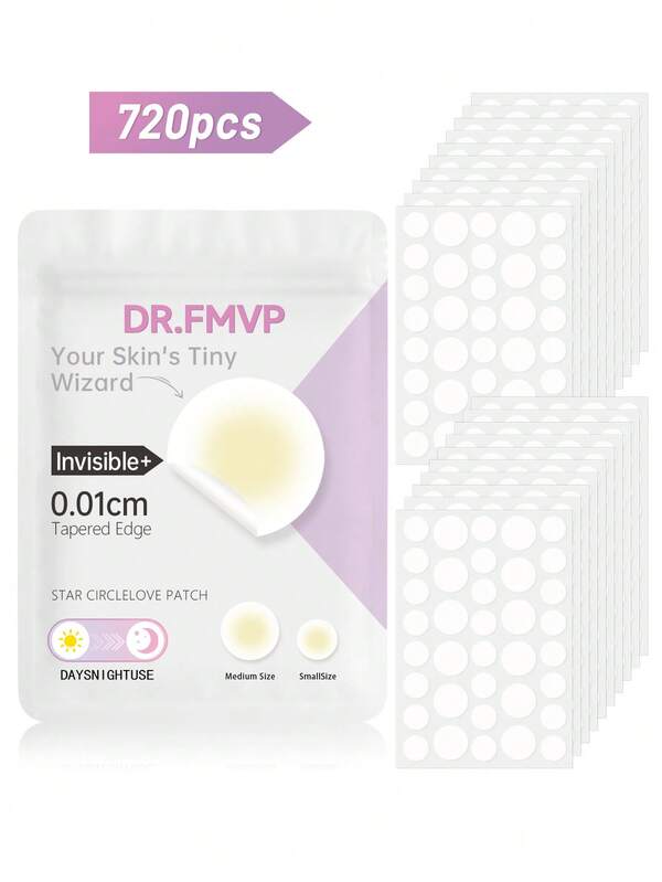720 piezas Pegatinas invisibles para la cara - Pegatinas decorativas, sin alcohol, sin fragancia, suaves y no irritantes, esenciales para sesiones de fotos y pintura facial, gran regalo para mujeres, regalo de Navidad, disponible en 360/180/72/36 piezas