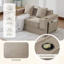Estructura de sofa cama Beige 2 Asientos - Caqui de 2 plazas - Ver 2