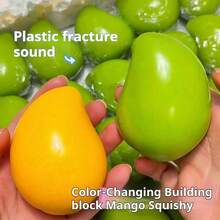 2026-SQUISHY-1件裝 感溫變色芒果捏捏樂玩具，快速回彈泡棉流體芒果壓力紓壓玩具，新款熱銷惡搞禮物，草莓感光變色 - 彩色 - 查看 1