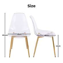 Glam Gold Acrylic Dining Chairs - 4 Piece Set - Golden - View 7
