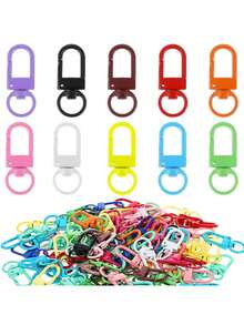 1/10/20/50pcs Alloy Rotating Keychain Hook, Alloy Rotating Lobster Clasp Keychain - Multi-Functional Spring Clip Key Ring, Suitable For Handbags And Accessories - Multicolor - View 5