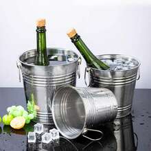 1 Piece Household & Commercial Stainless Steel Ice Bucket, Not Easy To Deform, Double Handles For Easy Carrying, Smooth And Easy To Clean, Suitable For Storing Ice And Chilling Red Wine And Champagne In Bars And Family Gatherings - View 1
