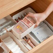 1/4/6/8/9/11pcs Desktop Cosmetic Storage Box Set, Combination Transparent Plastic Drawer Organizer Set, Transparent Vanity Storage Box, Exquisite Storage Box, Desktop Drawer Divider Organizer And Storage Bin, Suitable For Kitchen, Bedroom, Bathroom, Office Cosmetics, Jewelry, Small Tools, Party Desktop Drawer Decoration - White - View 5