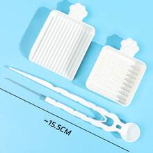 7/3pcs Cute Cat Paw Transparent Melt Bead Sorting Tray And Tweezers Set, DIY Mini Bead Alignment Tool And Tweezers Kit, Jewelry Making And Craft Storage, DIY Handmade Craft Supplies - Multicolor - View 5