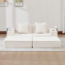 Modern Sofa Bed Frame Beige 2 Seat - 米色雙座 - 查看 11