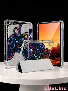 彩色遊戲控制器圖案保護殼，相容 iPad Air 8(M4)2026(11-Inch)、Air 4/5 10.9 吋、7/8/9代 10.2 吋，內建筆槽，相容 Tab S6 10.4 吋、Kindle 11代(2022/2024)、Kindle Clara 2E、Clara Colour、Clara BW (6-Inch) 及 Libra Colour (7-Inch)，可愛甜美時尚設計，生日與節日適用 - 彩色 - 查看 4