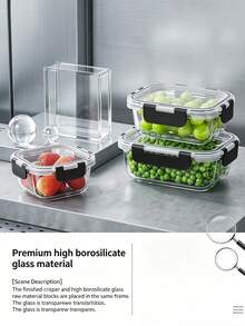 Glass Food Storage Containers Set With Airtight Leakproof Locking Lids, 12 Piece High Borosilicate Glass Storage Container Assortment For Meal Prep, Refrigerator Storage, Kitchen Organization, Food Preservation, Pantry Organization And Daily Storage - Transparent - View 4