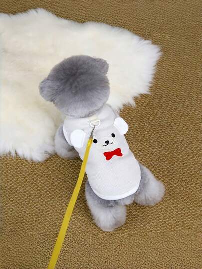1pc Pet Clothes Spring/Summer New Style Cat Clothing Puppy Cartoon Vest Anime Dog Vest With Leash Buckle Convenient Outdoor Vest Cat Dog Spring/Summer Thin Cute Waffle Knit Stylish Vest Bichon Yorkshire Terrier Small Dog 26 Anime Dog Back