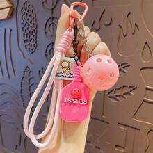Cartoon Pickleball Racket Keychain, Sports Style Bag Charm, Car Key Pendant, Backpack Accessory - Multicolor - View 10