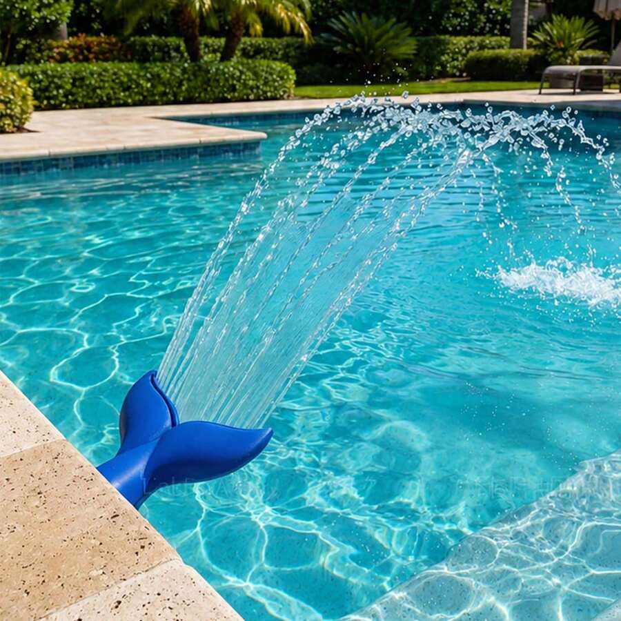 1/2pcs Extra-Large Universal Mermaid Pool Showerhead | 3/4 Inch Male Screw Connection, Easy To Install, Adjustable Cooling And Aeration Sprayer | Small Accessory For Pools And Fountain Landscaping - Multiple Styles - View 1