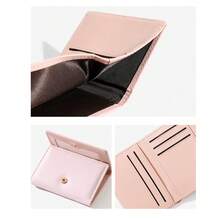 Dompet Kecil Lipat Tiga Motif Kucing Kartun Lucu dan Lembut, Dompet Pendek Motif Kucing Timbul, Dompet Kompak Portabel untuk Menyimpan Koin, Kartu Bank, dan Kartu, Tas Kulit Ringan Warna Solid - Berwarna merah muda - View 6