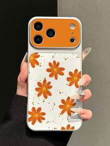 1件 橘色花朵 平面電鍍啞光銀邊 荔枝紋理手機殼 全包覆 2mm 防震 創意精準孔位 凸起大視窗 Instant 17 鏡頭 軟殼 日常適用於 iPhone 17/17Pro/17PROMAX/16/16Pro/16PLUS/16PROMAX/15/11/12/13/14/15Pro/14Pro/13Pro/15PROMAX/14PROMAX/13PROMAX - 彩色 - 查看 5