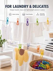 5pcs PVC Coated Steel Clothes Pegs, Heavy Duty Laundry Clips, Suitable For Clothes Rack And Clothesline, Durable Clothes Clips, Food Clips - Multicolor - View 2