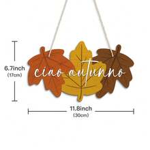 1件義大利語金句秋季木製掛飾裝飾牌 Ciao Autunno，居家牆面藝術裝飾，適合秋季節慶派對，送給朋友與家人的禮物 - 秋天 - 查看 6