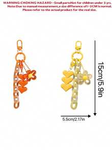 1pc INS Floral Chain Keychain Pendant Accessory, Creative Fresh Style Key Chain Bag Charm, Gift For Sisters And Besties, Birthday Gift, Mother's Day Gift - Multicolor - View 5