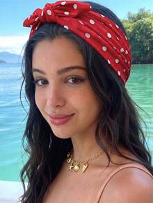 3pcs Polka Dot Bow Headbands, Women's Vintage Knotted Rabbit Ear Hairbands, Cute Elastic Hair Accessories, Hair Knots, Tropical Style Headbands - Multicolor - View 4