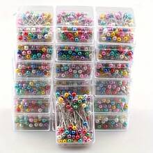 100pcs Random Bright Color Pearl Head Pins, Multi-Color Large Size Pins With Transparent Storage Box, Suitable For DIY Crafts And Sewing Projects, Sewing Accessories - 100pcs - View 8
