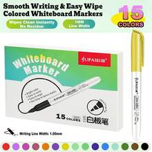 15/12 Colors Liquid Chalk Markers, Erasable Whiteboard Pens, Marker Pens, Bold Dry Erase Markers, Vibrant Colors, Erasable, Suitable For Whiteboard, Blackboard, Billboard, Glass, Car, Window, Etc. - Multicolor - View 14