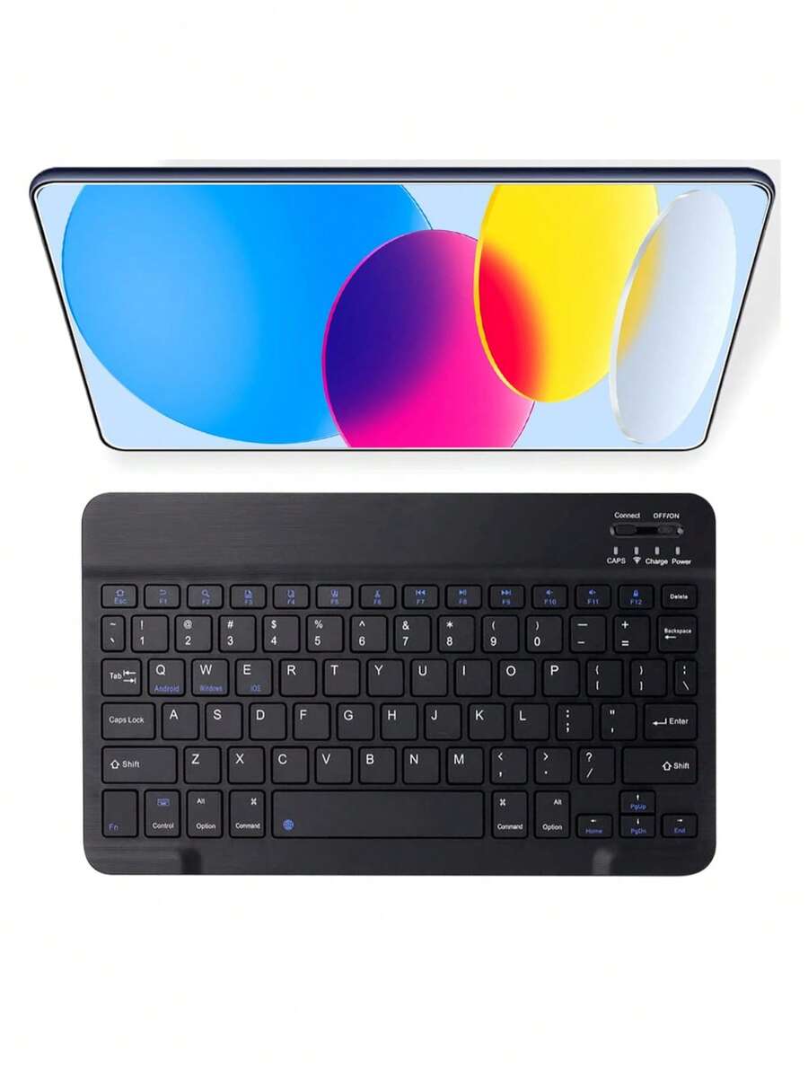 Ultra-Thin Bluetooth Keyboard, Portable Mini Wireless Keyboard, Rechargeable, Compatible With Apple , Phone, Tablet, Phone, Smartphone, IOS, Android, Windows (Black)