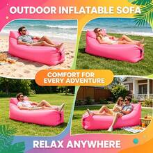 2pcs Outdoor Inflatable Sofa/Outdoor Air Mattress, Multiple Colors Available, Portable Outdoor Inflatable Folding Mattress/Inflatable Sofa - Random Color - Multicolor - View 4