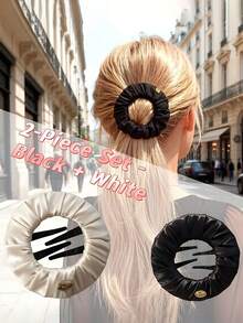 1/2pcs Invisible Round Hair Clips, Seamless Mini Claw Clips, Daily Invisible Hair Fixing Clips, Elegant Hair Accessories, Comfortable Flat Claw Clips, Suitable For Women's Back Hair, Sporty Style, Seamless, No Pressure, Zero Pressure Hair Clips - A - View 4