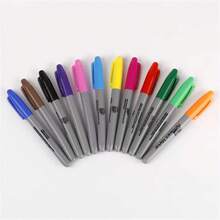 1-12pcs Black Fine Tip Marker Pen Set, 12pcs - Quick Drying, Fade-Resistant, Suitable For Wood, Plastic, Metal, Paper - Ideal For Art Creation, Office Writing, Learning Supplies, Poster Coloring, Perfect Gift For Students, Back To School Essential - Sets - View 7