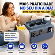 Bandeja Organizador De Sofá Apoio De Braço De Silicone Isolamento Térmico Dobrável Porta Copos Envio Imediato Suporte - Multicolorido - Visão 7