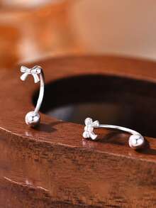 1 chiếc khuyên rốn bạc Sterling 925 hình bướm xoắn, phù hợp đeo hàng ngày, quà tặng hoàn hảo cho bạn gái và chị em gái - phụ kiện bông tai đơn - Xem 9