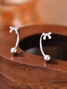 1 chiếc khuyên rốn bạc Sterling 925 hình bướm xoắn, phù hợp đeo hàng ngày, quà tặng hoàn hảo cho bạn gái và chị em gái - phụ kiện bông tai đơn - Xem 4