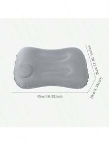 1pc Multifunctional Inflatable Pillow For Travel, Home, Work, And Camping Foldable And Portable Press Type Neck Pillow For Comfortable Sleep Anywhere - Grey - View 2