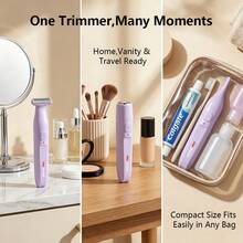 WEEME 3-in-1 Alat Cukur Rambut Elektrik untuk Wanita | Perlengkapan Perawatan Wajah, Bikini, Kaki & Ketiak (IPX6) - Mauve Purple - View 9