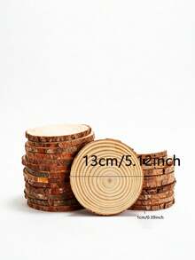 5pcs/10pcs Bulk Round Wood Slices, Undrilled, With Bark, DIY Wood Crafts, Suitable For Hand Painting, Pyrography, Carving, Christmas Tree Decoration, Wedding Gift Tags, Thanksgiving Autumn Tabletop Decor And Making Artistic Coasters - Round Wooden Board - View 4