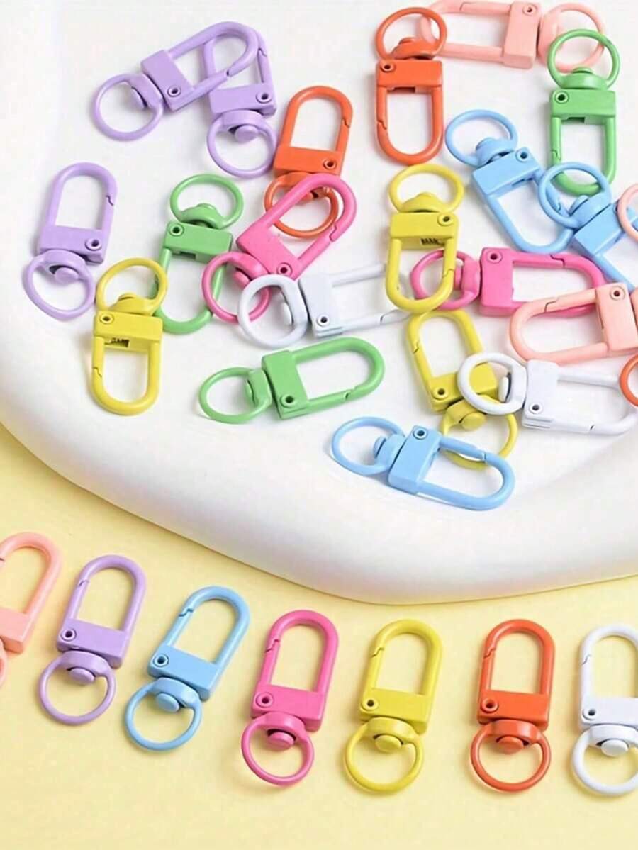 1/10/20/50pcs Alloy Rotating Keychain Hook, Alloy Rotating Lobster Clasp Keychain - Multi-Functional Spring Clip Key Ring, Suitable For Handbags And Accessories - Multicolor - View 1