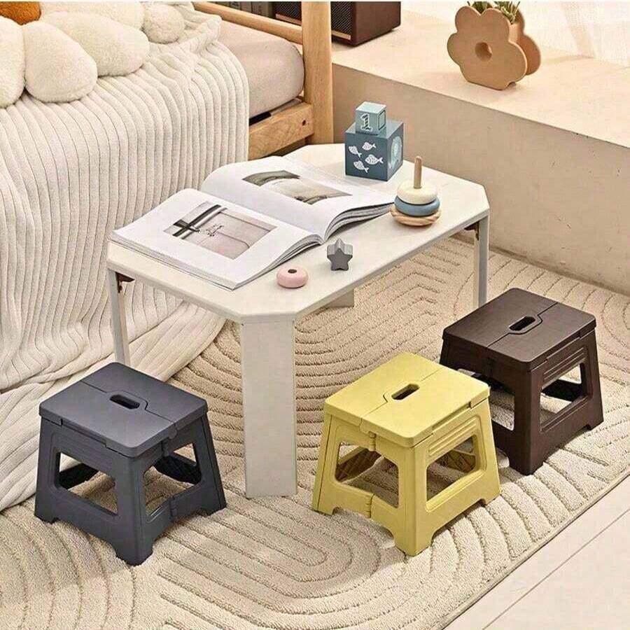 1 Set Ultra-Lightweight Foldable Mini Chair - Adjustable Height, Suitable For Home, Kitchen, Bathroom, Travel, Fishing - Non-Slip Pool, Fishing And Outdoor Activities - Non-Slip Design, Easy To Store, Space-Saving, Compact Storage - Multicolor - View 1