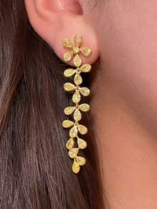 1 Pair Elegant Cubic Zirconia Earrings Women's Wedding Anniversary Accessory Gift - 1# - View 5